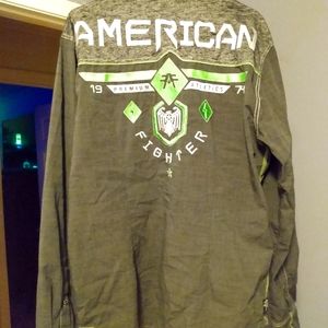Men's American fighter long sleeve button up